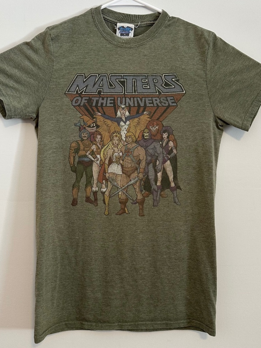 Masters Of The Universe Show Graphic Print T-Shirt Medium Khaki Y2K Short Sleeve